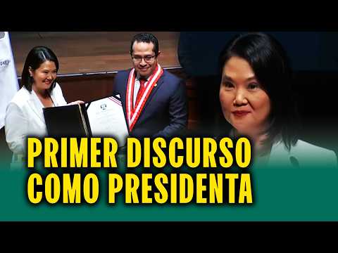 Presidenta electa Keiko Fujimori da discurso tras recibir credencial del JNE