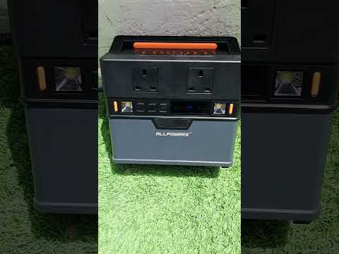 Folding solar panel from Dokio and my AllPowers battery backup and inverter.