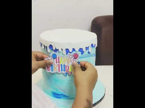fondant drip cake #youtubeshort #cake #nigerianbaker #howtomakecakecreamathome #cakefrosting