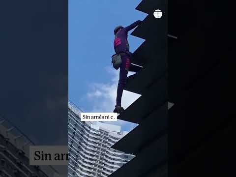 El #spiderman francés escala a sus 61 años un rascacielos de 217 metros en #manila #filipinas