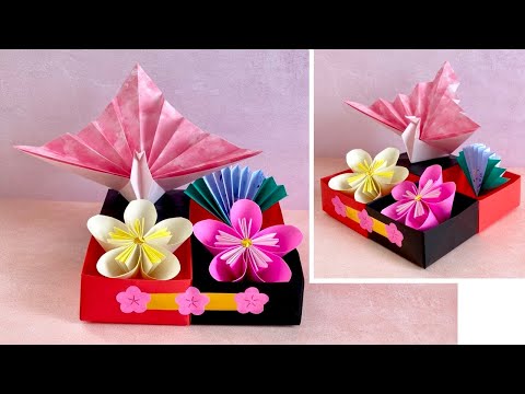 折り紙で作る新年の飾り・ボックスアレンジ／New Year's decorations/box arrangements