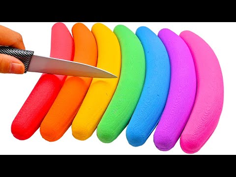 Satisfying Video l How to make Rainbow sausage WITH Kinetic Sand Cutting ASMR