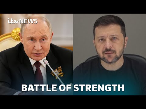 Ukraine accuses Russia of breaking ceasefire as Moscow holds WWII victory parade | ITV News