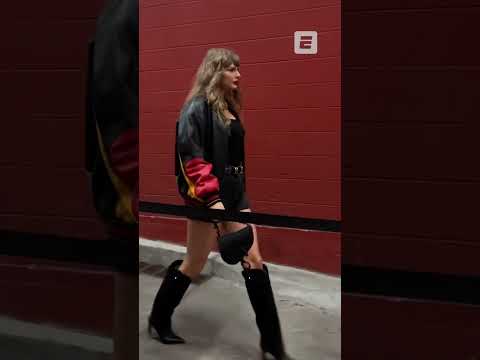 Taylor Swift arrives at Chiefs vs. Buccaneers game in team varsity jacket and cowboy boots #shorts