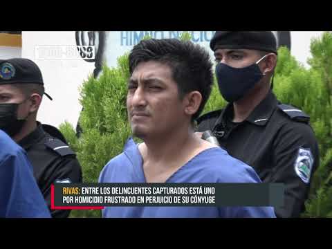 Delincuentes capturados por cometer delitos de peligrosidad en Rivas - Nicaragua
