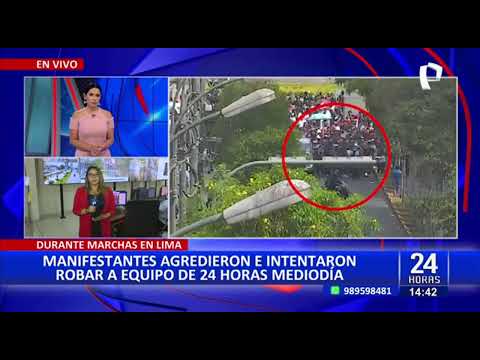 Cámaras de seguridad captan agresión a periodistas de Panamericana Televisión (1/2)