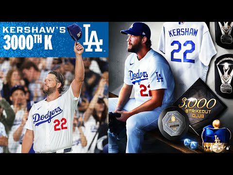 CLAYTON KERSHAW. HISTORY MADE. 3,000 CAREER Ks!