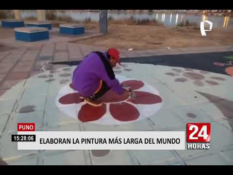 Elaboran la pintura más larga del mundo en Puno