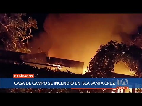 Bomberos controlaron un incendio en una casa de campo en la Isla Santa Cruz