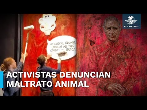 Activistas defensores de animales vandalizan cuadro del rey Carlos III