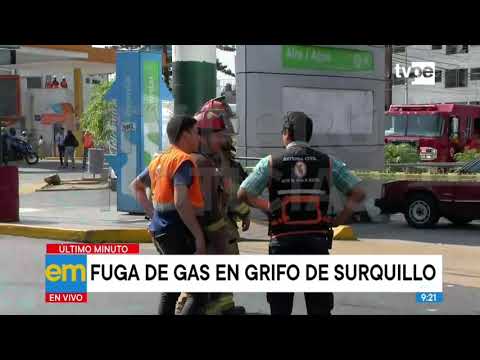 Reportan fuga de gas en grifo de Surquillo