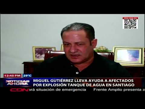 Miguel Gutiérrez lleva ayuda a afectados por explosión tanque de agua en Santiago