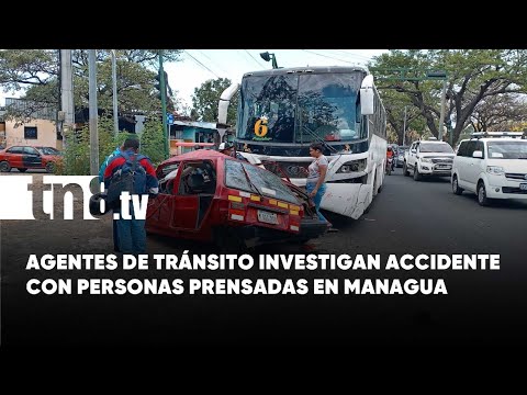 Conductor de bus de transporte colectivo a exceso de velocidad provoca accidente en Managua