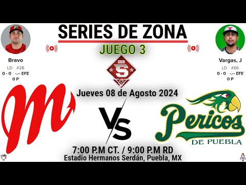 Diablos Rojos del México Vs Pericos de Puebla | Liga Mexicana de Beisbol | Juego 3 | Serie de Zona |