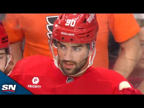 Red Wings Joe Veleno and Christian Fischer Team Up For 2-on-0 goal vs. Flyers