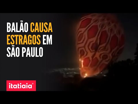 BALÃO CAI, ARRASTA CARRO, FAZ MOTO PARAR EM FIOS DE POSTE E DEIXA BAIRROS SEM LUZ EM SP