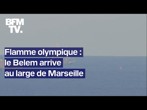 Les premières images du Belem au large de Marseille, avec la flamme olympique à son bord