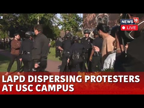 Pro Palestinian Protests Live | LAPD Officers Prepare To Break Up Demonstration At USC | N18L