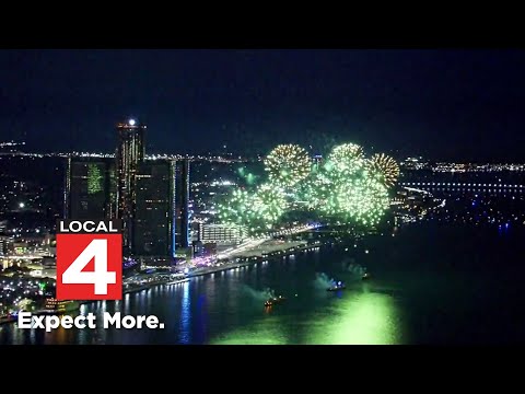 Watch an aerial view of the full Ford Fireworks show in Downtown Detroit