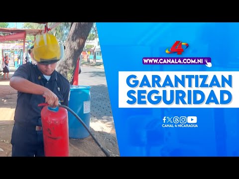 Bomberos garantizan seguridad en puestos de pólvora en pista El Dorado de Managua
