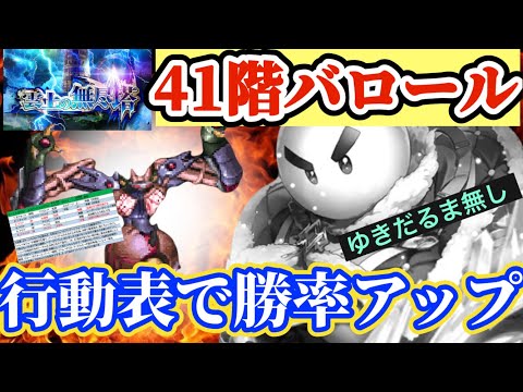 【ロマサガRS】41階バロール戦！行動表で解説★勝率UP【ロマンシングサガリユニバース】