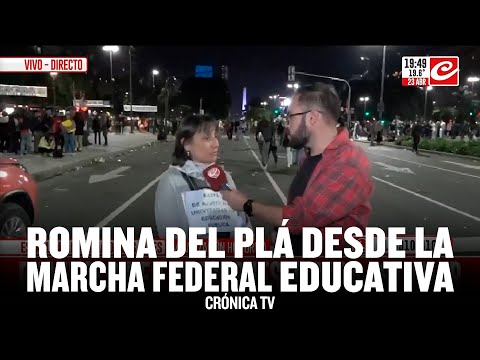 Romina Del Plá desde la Marcha Federal Educativa / Crónica TV