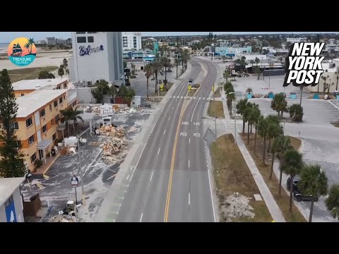 Eerie drone footage reveals empty streets in Treasure Island, Florida ahead of Hurricane Milton