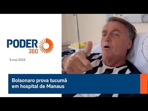 Bolsonaro prova tucumã em hospital de Manaus