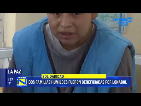 La Lotería Nacional entregó ayuda a dos familias humildes