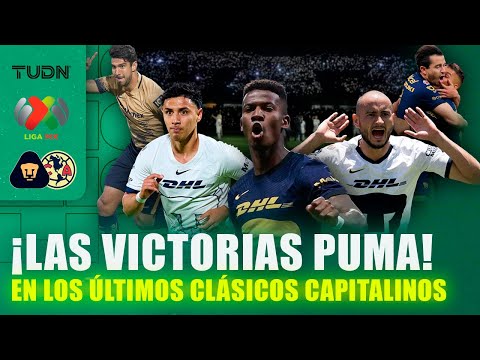 ¡CIUDAD AURIAZUL!  Las ÚLTIMAS victorias de Pumas sobre América en el Clásico Capitalino | TUDN