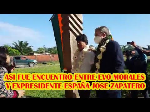 EXPRESIDENTE DE ESPAÑA JOSE LUIS ZAPATERO LLEGO HASTA CHIMORE PARA REUNIRSE CON EVO MORALES..