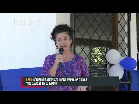 Gobierno sandinista entrega escuela mejorada en El Porvenir, León - Nicaragua