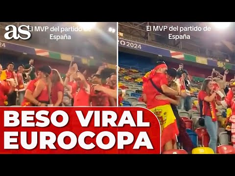 LO MÁS VIRAL en lo que va de EURO: AFICIONADO ESPAÑOL BESA a DOS MUJERES a la vez