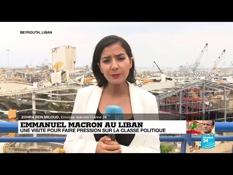 Quatre semaines après l'explosion, Emmanuel Macron se rend sur le port de Beyrouth