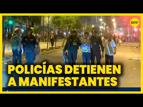 Protestas en Perú: Policías detienen a manifestantes en Cercado de Lima