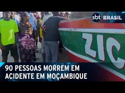 Mais de 90 pessoas morrem após balsa naufragar em Moçambique | SBT Brasil (08/04/24)