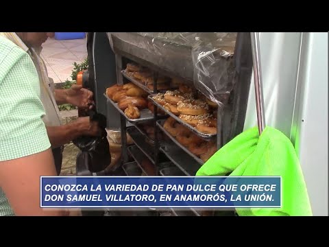 Conozca la variedad de pan dulce que ofrece don Samuel Villatoro, en Anamorós, La Unión.