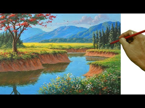 Acrylic Painting Tutorial On How To, How To Paint Realistic Landscapes