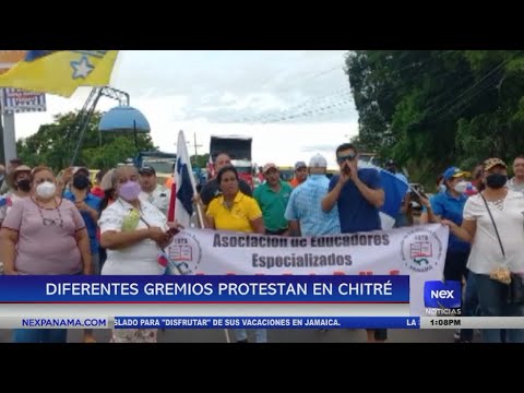 Gremios protestan en Chitré y La Villa de Los Santos