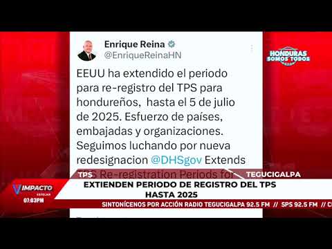 EE. UU. extiende el periodo de registro de TPS para Honduras