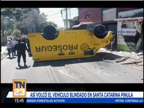Así volcó en vehículo blindado en Santa Catarina