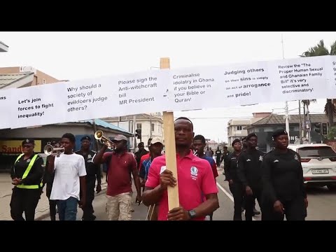 Man marches in Ghana for LGBTQ+ rights as restrictive bill remains stalled