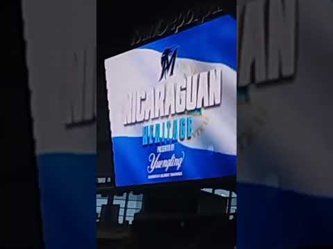 Nicaragua es Levantada en Alto Orgullo en Dia de la Herencia desde Estadio Marlins Miami