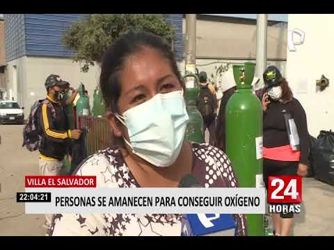 Villa El Salvador: ciudadanos se amanecen para conseguir oxígeno medicinal