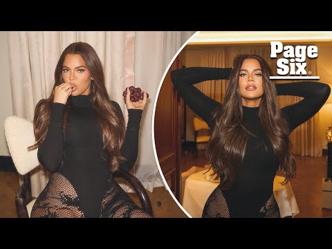 Khloé Kardashian tries out Bianca Censori’s signature look in tights and thong catsuit