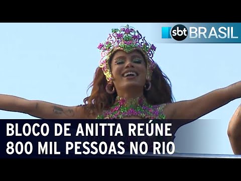 Ainda em clima de Carnaval, bloco de Anitta reúne 800 mil pessoas no Rio | SBT Brasil (17/02/24)