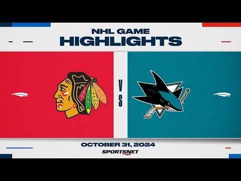 NHL Highlights | Blackhawks vs. Sharks - October 31, 2024