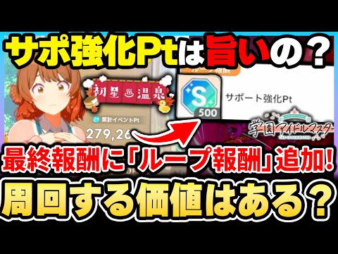 【学マス】突如イベントに追加されたループ報酬『サポート強化ポイント』は旨いの？他の箱イベントとの比較で周回するべきか|学園アイドルマスター 【もやし実況】