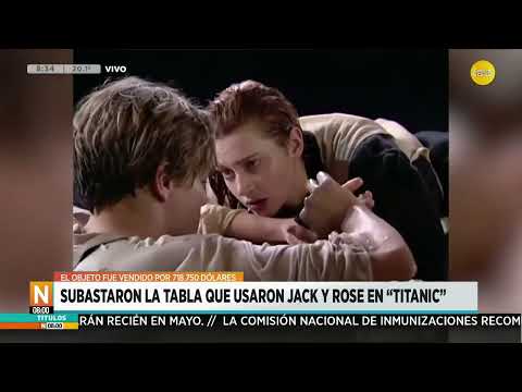 Subastaron la tabla que usaron Jack y Rose en Titanic ?N8:00?27-03-24