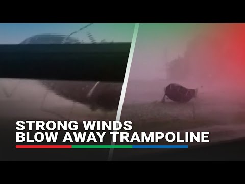 Strong winds blow away trampoline in Michigan | ABS-CBN News